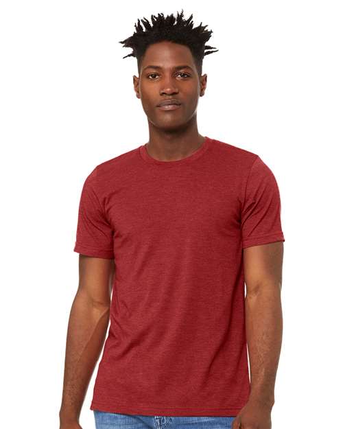 Custom Embroidered BELLA + CANVAS CVC Jersey Tee 3001CVC Heather Canvas Red