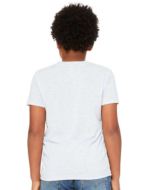 BELLA + CANVAS Youth Jersey Tee 3001Y Ash Custom Embroidered Business Logo