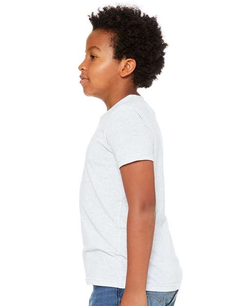 BELLA + CANVAS Youth Jersey Tee 3001Y Ash Custom Embroidered Business Logo