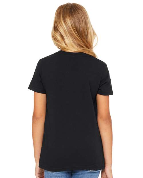 BELLA + CANVAS Youth Jersey Tee 3001Y Vintage Black Custom Embroidered Business Logo