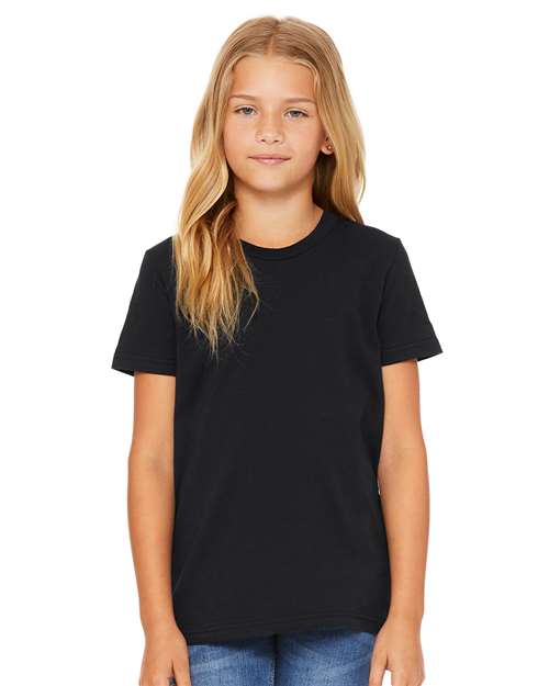 Custom Embroidered BELLA + CANVAS Youth Jersey Tee 3001Y Vintage Black