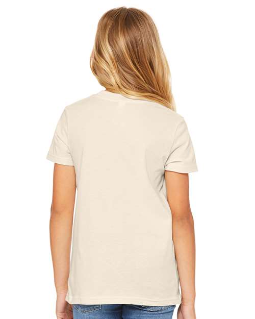 BELLA + CANVAS Youth Jersey Tee 3001Y Natural Custom Embroidered Business Logo
