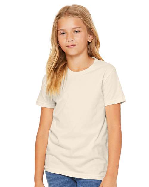 Custom Embroidered BELLA + CANVAS Youth Jersey Tee 3001Y Natural