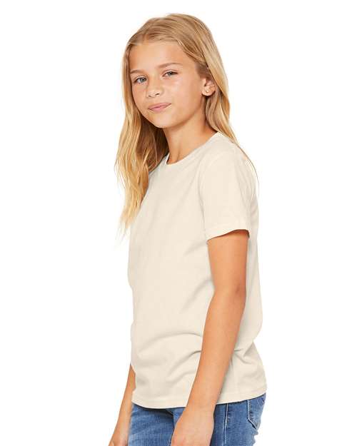 BELLA + CANVAS Youth Jersey Tee 3001Y Natural Custom Embroidered Business Logo