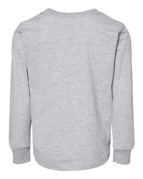 BELLA + CANVAS Heather CVC Long Sleeve Tee 3501CVC Solid White Blend Custom Embroidered Business Logo