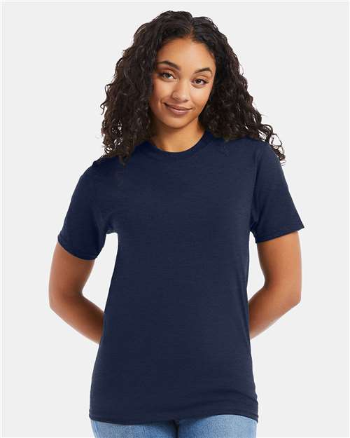 Custom Embroidered Hanes Beefy-T® T-Shirt 5180 Heather Navy