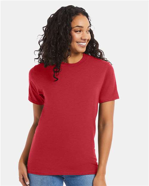 Custom Embroidered Hanes Beefy-T® T-Shirt 5180 Heather Red