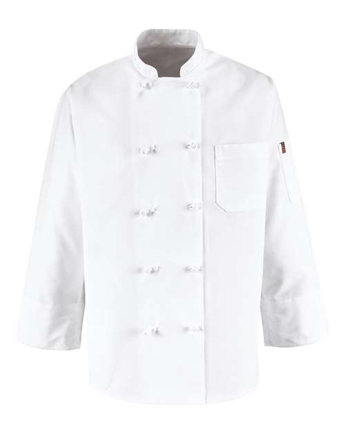 Chef Designs Ten Knot Button Chef Coat 0421 Custom Embroidered Business Logo