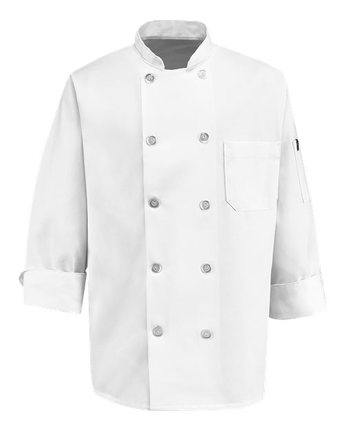 Chef Designs Ten Knot Button Chef Coat 0421 Custom Embroidered Business Logo