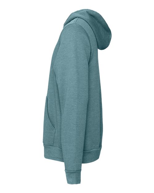 BELLA + CANVAS Sponge Fleece Hoodie 3719 Heather Deep Teal Custom Embroidered Business Logo