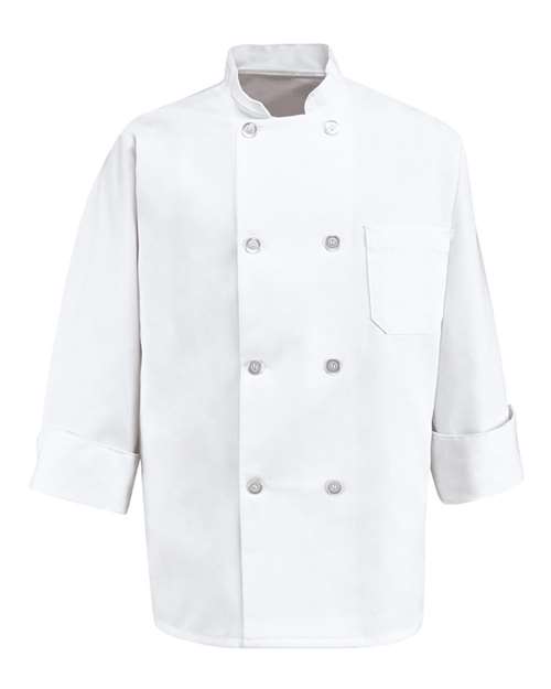 Chef Designs Eight Pearl Button Chef Coat 0403 Custom Embroidered Business Logo