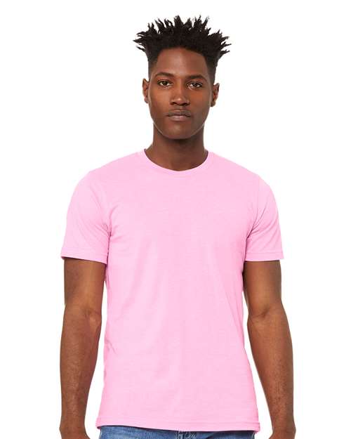 Custom Embroidered BELLA + CANVAS CVC Jersey Tee 3001CVC Heather Bubble Gum