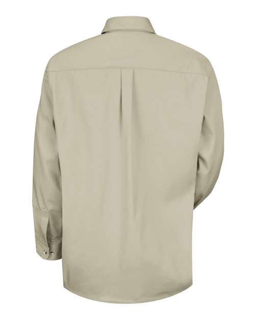 Custom EmbroideredRed Kap Men's Cotton Contrast Dress Shirt 8771 Stone