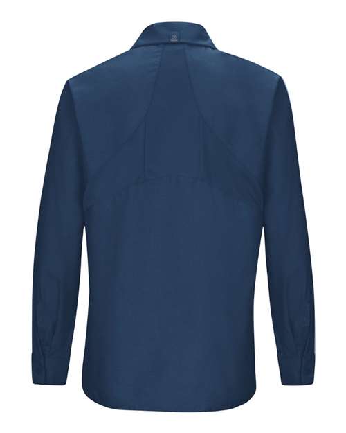 Custom EmbroideredRed Kap Women's Long Sleeve Mimix Work Shirt 8780 Navy
