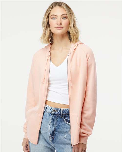 Custom Embroidered Independent Trading Co. Women's California Wave Wash Full-Zip Hooded Sweatshirt PRM2500Z