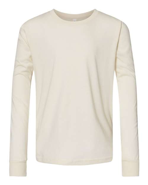 BELLA + CANVAS Youth Jersey Long Sleeve Tee 3501Y Custom Embroidered Business Logo