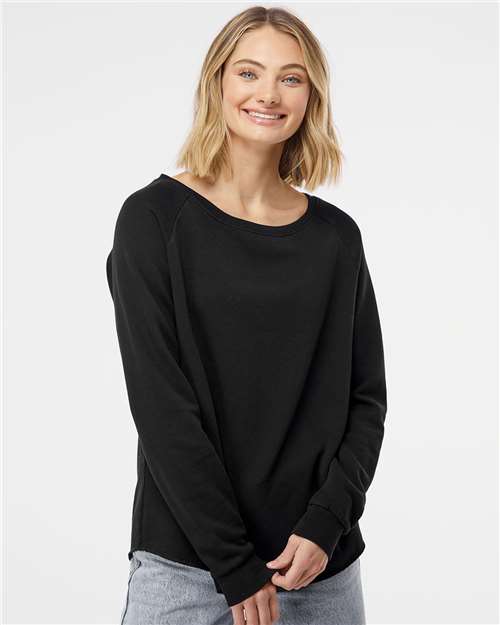 Custom Embroidered Independent Trading Co. Women's California Wave Wash Crewneck Sweatshirt PRM2000