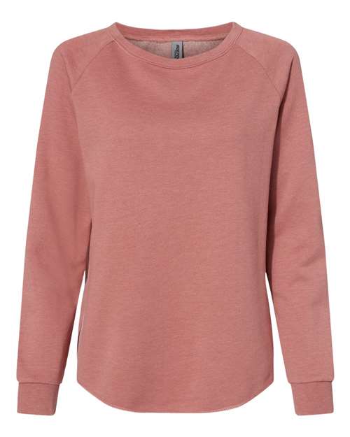 Independent Trading Co. Women's California Wave Wash Crewneck Sweatshirt PRM2000 Custom Embroidered Business Logo