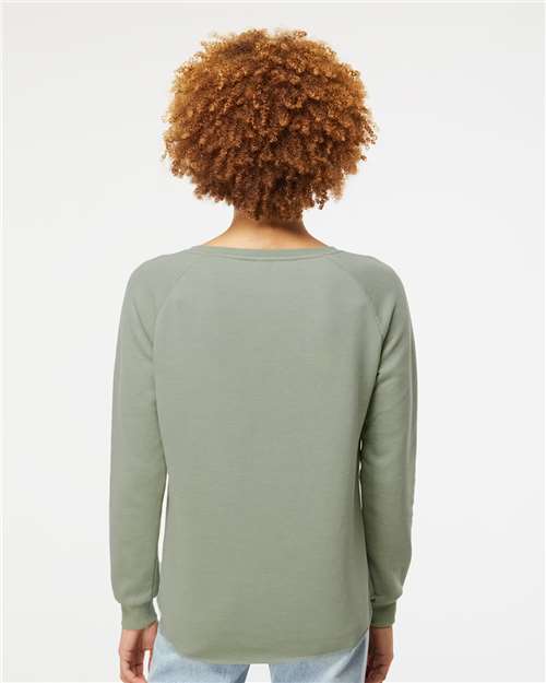 Independent Trading Co. Women's California Wave Wash Crewneck Sweatshirt PRM2000 Custom Embroidered Business Logo