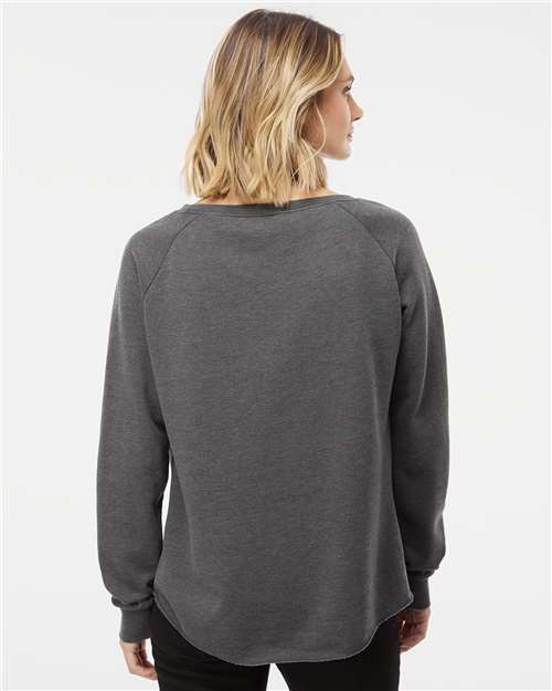 Independent Trading Co. Women's California Wave Wash Crewneck Sweatshirt PRM2000 Custom Embroidered Business Logo