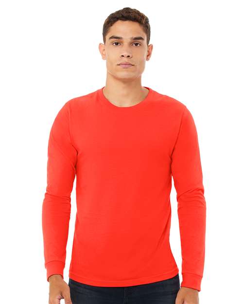 Custom Embroidered BELLA + CANVAS Jersey Long Sleeve Tee 3501 Poppy