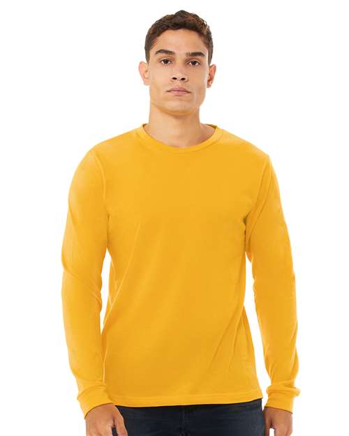 Custom Embroidered BELLA + CANVAS Jersey Long Sleeve Tee 3501 Gold