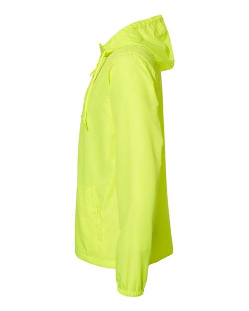 Independent Trading Co. Lightweight Windbreaker Full-Zip Jacket EXP54LWZ Safety Yellow Custom Embroidered Business Logo