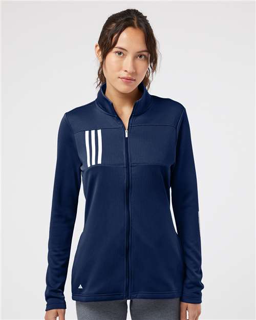 Custom Embroidered Adidas Women's 3-Stripes Double Knit Full-Zip A483