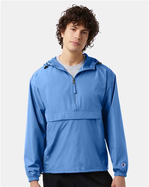 Custom Embroidered Champion Hooded Packable Quarter-Zip Jacket CO200