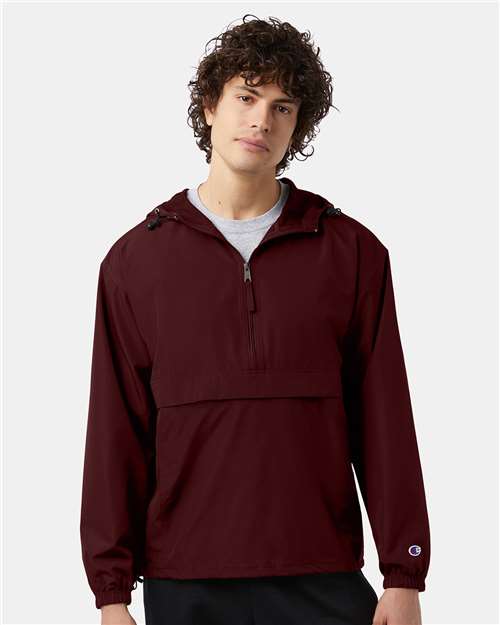 Custom Embroidered Champion Hooded Packable Quarter-Zip Jacket CO200