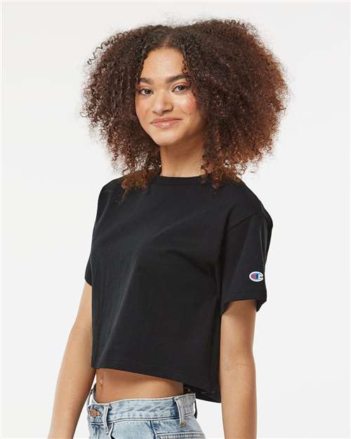 Champion Women's Heritage Jersey Crop T-Shirt T453W Custom Embroidered Business Logo