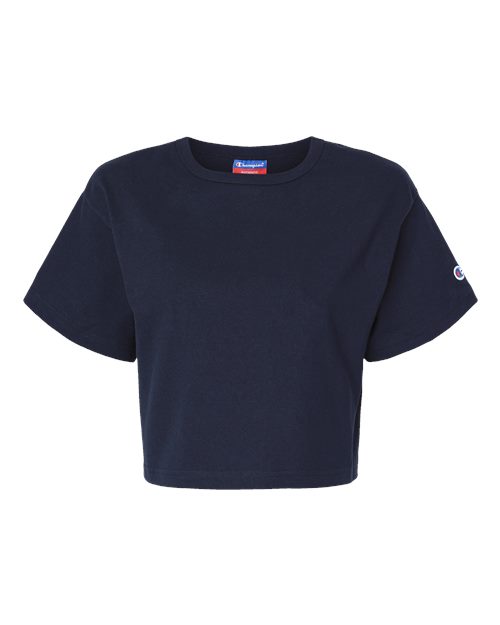 Champion Women's Heritage Jersey Crop T-Shirt T453W Custom Embroidered Business Logo