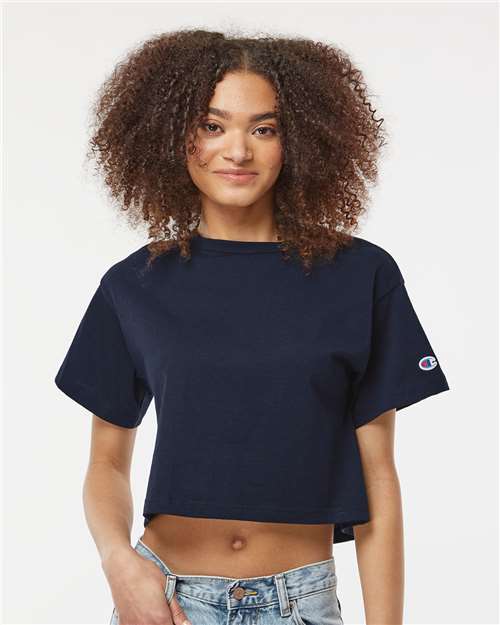 Custom Embroidered Champion Women's Heritage Jersey Crop T-Shirt T453W
