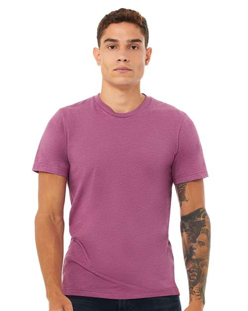 Custom Embroidered BELLA + CANVAS CVC Jersey Tee 3001CVC Heather Magenta