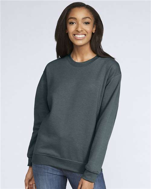 Gildan Softstyle® Midweight Crewneck Sweatshirt SF000 Cocoa Custom Embroidered Business Logo