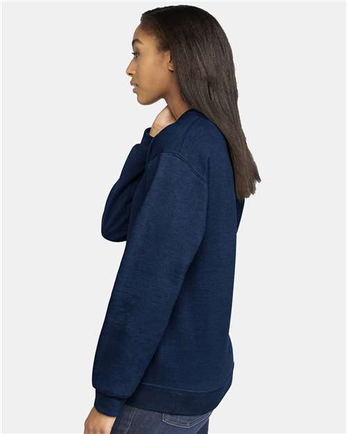 Gildan Softstyle® Midweight Crewneck Sweatshirt SF000 Navy Custom Embroidered Business Logo