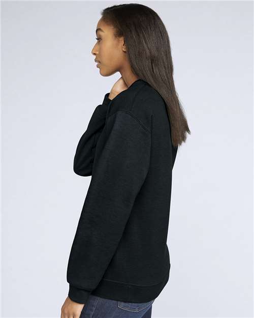 Gildan Softstyle® Midweight Crewneck Sweatshirt SF000 Black Custom Embroidered Business Logo