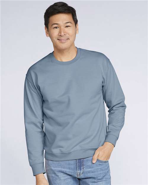 Gildan Softstyle® Midweight Crewneck Sweatshirt SF000 Sport Grey Custom Embroidered Business Logo