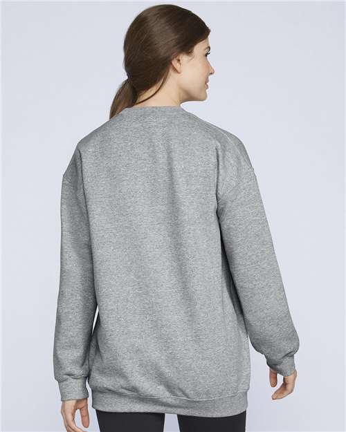 Gildan Softstyle® Midweight Crewneck Sweatshirt SF000 Sport Grey Custom Embroidered Business Logo