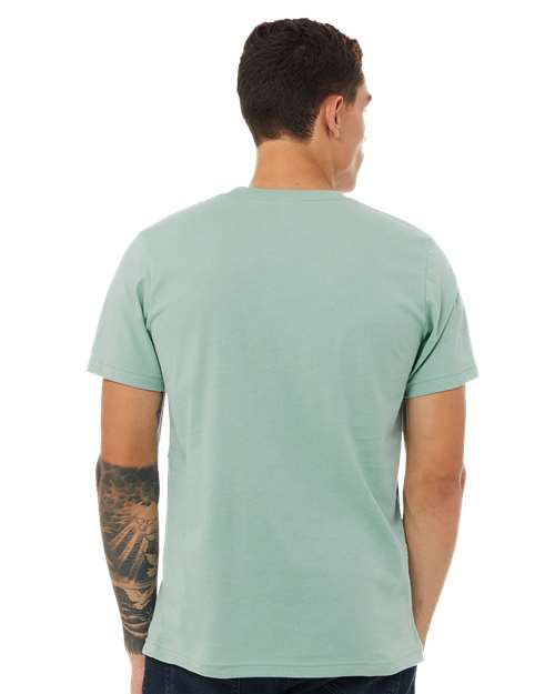 BELLA + CANVAS Jersey Tee 3001 Dusty Blue Custom Embroidered Business Logo