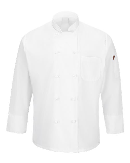 Chef Designs Mimix™ Ten Knot Button Chef Coat with OilBlok 044X Custom Embroidered Business Logo