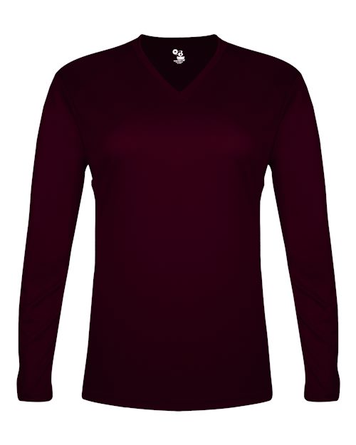 Badger Women's Tri-Blend Long Sleeve T-Shirt 4964 Maroon