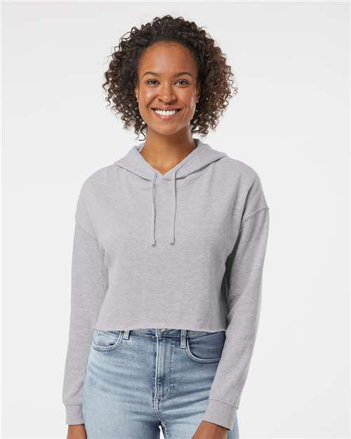 Custom Embroidered Independent Trading Co. Women’s Lightweight Crop Hooded Sweatshirt AFX64CRP
