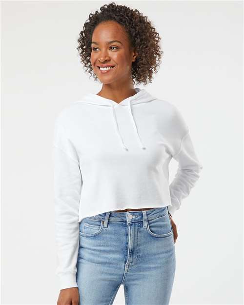 Custom Embroidered Independent Trading Co. Women’s Lightweight Crop Hooded Sweatshirt AFX64CRP