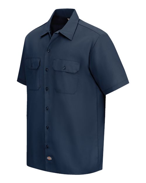 Dickies Short Sleeve Work Shirt - Tall Sizes 2574T Custom Embroidered Business Logo