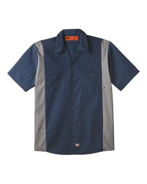 Dickies Industrial Colorblocked Short Sleeve Shirt LS524 Custom Embroidered Business Logo