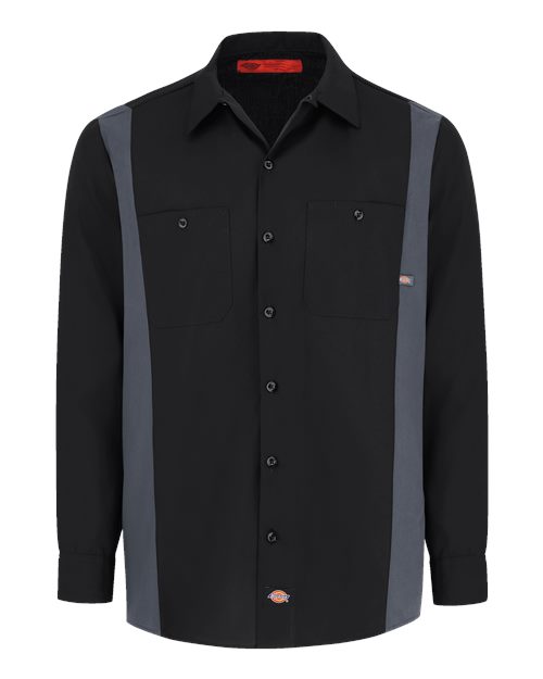 Dickies Industrial Colorblocked Long Sleeve Shirt - Tall Sizes 5524T Custom Embroidered Business Logo