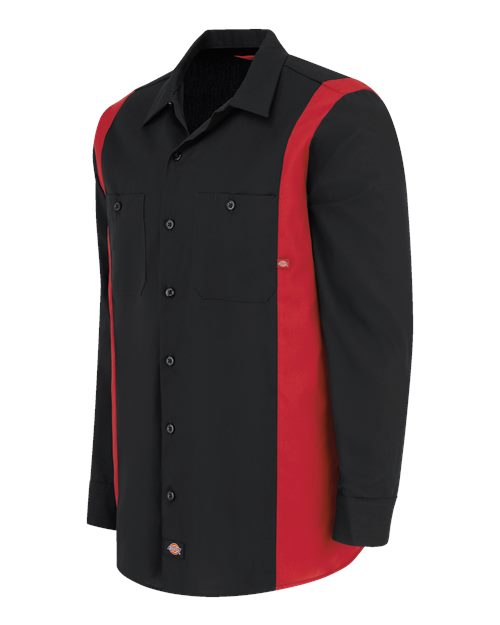 Dickies Industrial Colorblocked Long Sleeve Shirt - Tall Sizes 5524T Custom Embroidered Business Logo