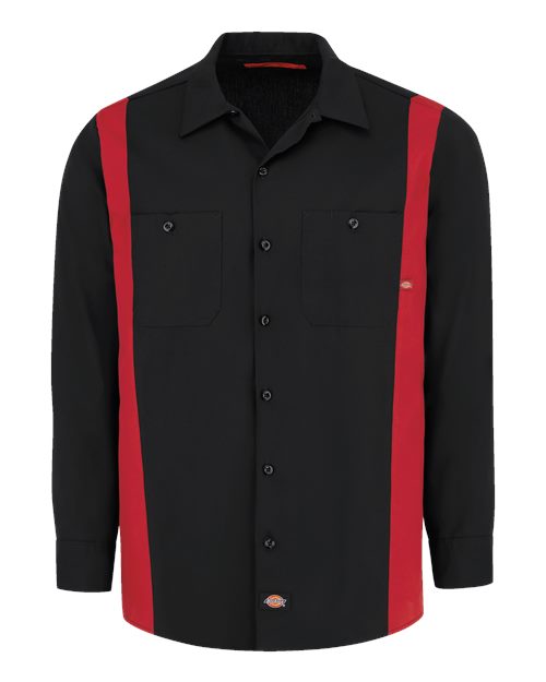 Dickies Industrial Colorblocked Long Sleeve Shirt - Tall Sizes 5524T Custom Embroidered Business Logo