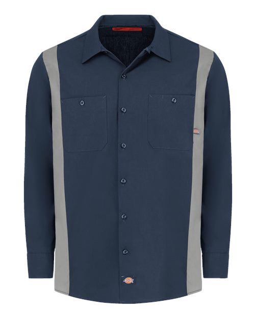 Dickies Industrial Colorblocked Long Sleeve Shirt - Tall Sizes 5524T Custom Embroidered Business Logo